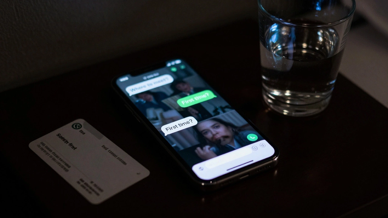 A smartphone showing a private WhatsApp chat about meeting arrangements in Dubai.